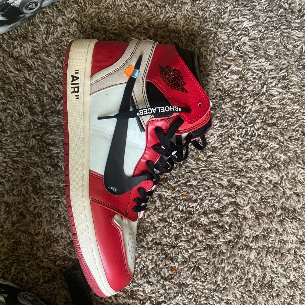 Off White Jordan 1’s Red And White